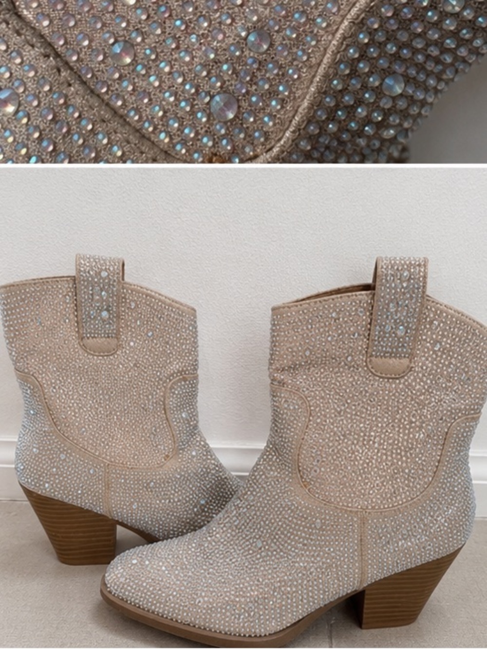 STALOV Rhine Stone Boots